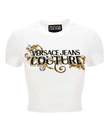 Playera o blusa para mujer Versace Jeans Couture crop top Blanca